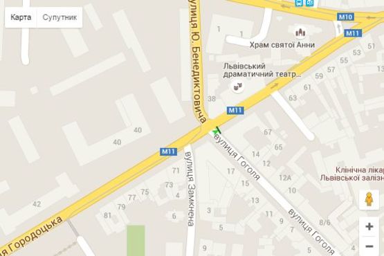 Схема рекламної площини за адресою Городоцька вул., 67 - Миколи Гоголя вул. (в центр) Схема рекламної площини за адресою Городоцька вул., 67 - Миколи Гоголя вул. (в центр)