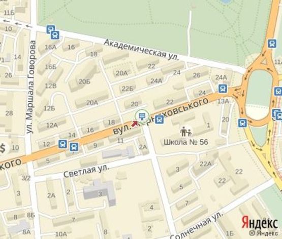 Схема рекламной плоскости по адресу Черняховского ул., 20 (200 м. до пл. "10-го апреля")