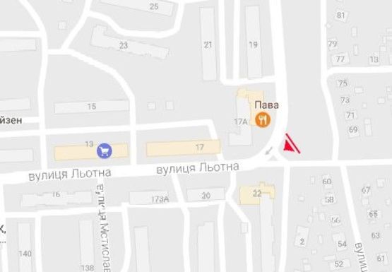 Схема рекламной плоскости по адресу Льотна ул., 17а Схема рекламной плоскости по адресу Льотна ул., 17а