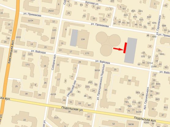 Схема рекламной плоскости по адресу Соборная ул., 11, возле продуктового рынка Схема рекламной плоскости по адресу Соборная ул., 11, возле продуктового рынка