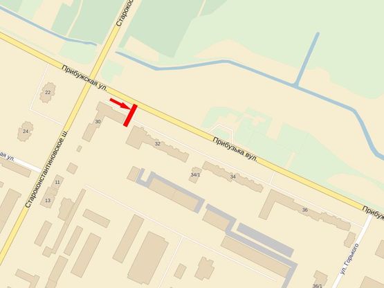 Схема рекламной плоскости по адресу Прибужская ул., 30, возле магазина "Вопак" Схема рекламной плоскости по адресу Прибужская ул., 30, возле магазина "Вопак"