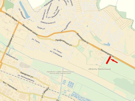 Схема рекламной плоскости по адресу Въезд из Винницы, Киева, въезд в город