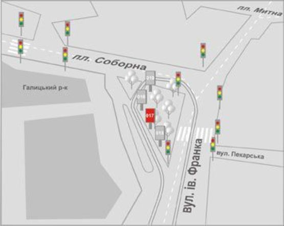 Схема рекламної площини за адресою Соборна пл. Схема рекламної площини за адресою Соборна пл.