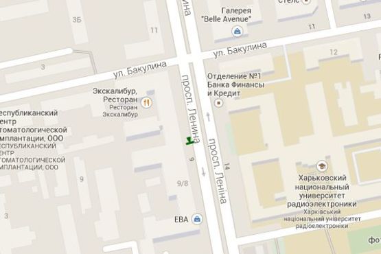 Схема рекламної площини за адресою Науки просп. (Леніна просп.), 9 (№3)