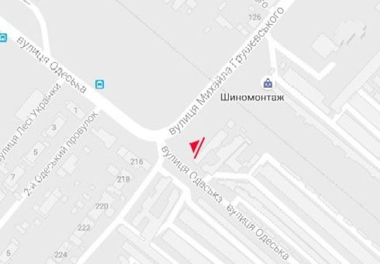 Схема рекламной плоскости по адресу Одесская ул. - Грушевского ул. (слева)