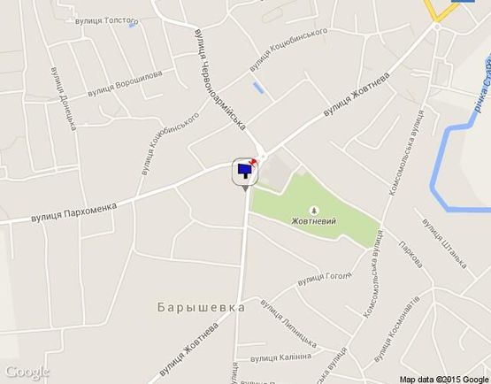 Схема рекламной плоскости по адресу вул. Жовтнева (Центр)