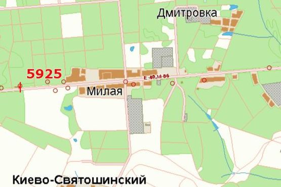 Схема рекламної площини за адресою Київ - Житомир, 13км+600м до Києва (разворот в напр. м. Києва)