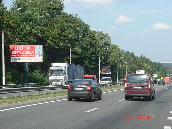 Схема рекламной плоскости по адресу М-06 Житомир-Киев 23 км 900 м