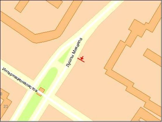 Схема рекламної площини за адресою п-т Лушпы - ул.Интернационалистов Схема рекламної площини за адресою п-т Лушпы - ул.Интернационалистов