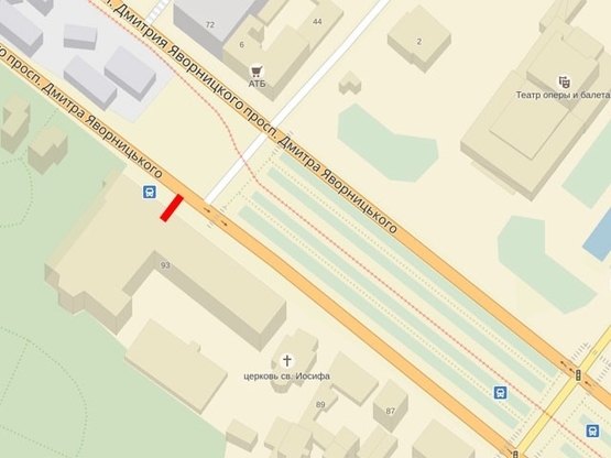 Схема рекламной плоскости по адресу пр. Дмитрия Яворницкого Схема рекламной плоскости по адресу пр. Дмитрия Яворницкого