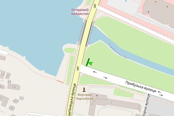 Схема рекламної площини за адресою Прибузька вул. - Кам`янецька вул. - Степана Бандери вул. (Маршала Рибалка вул.) Схема рекламної площини за адресою Прибузька вул. - Кам`янецька вул. - Степана Бандери вул. (Маршала Рибалка вул.)