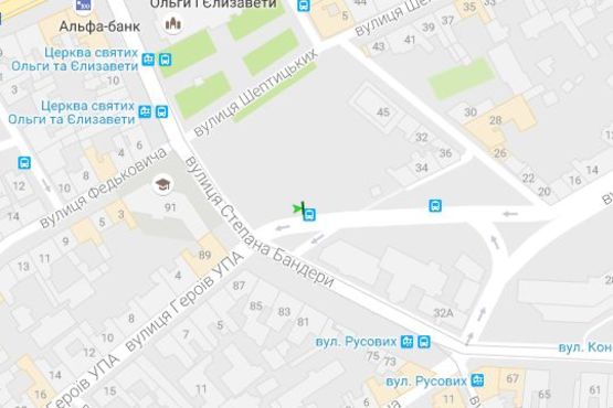 Схема рекламной плоскости по адресу Митрополита Андрея вул. - Митрополита Ангеловича вул.