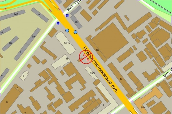 Схема рекламної площини за адресою Новоконстантиновская, 15