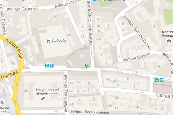 Схема рекламної площини за адресою Князя Ярослава Осмомисла пл., 8 Схема рекламної площини за адресою Князя Ярослава Осмомисла пл., 8