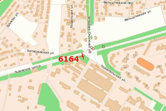 Схема рекламной плоскости по адресу Львівське шосе Схема рекламной плоскости по адресу Львівське шосе