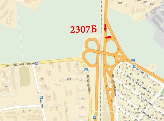 Схема рекламной плоскости по адресу ул.Лесная просека/Золотоношское шоссе транспортная развязка Схема рекламной плоскости по адресу ул.Лесная просека/Золотоношское шоссе транспортная развязка