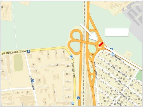 Схема рекламной плоскости по адресу вьезд с стороны Киева транспотная развязка Схема рекламной плоскости по адресу вьезд с стороны Киева транспотная развязка