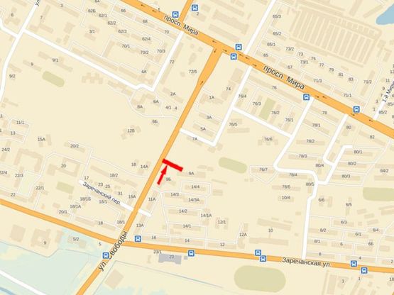 Схема рекламной плоскости по адресу Свободы ул., 9а