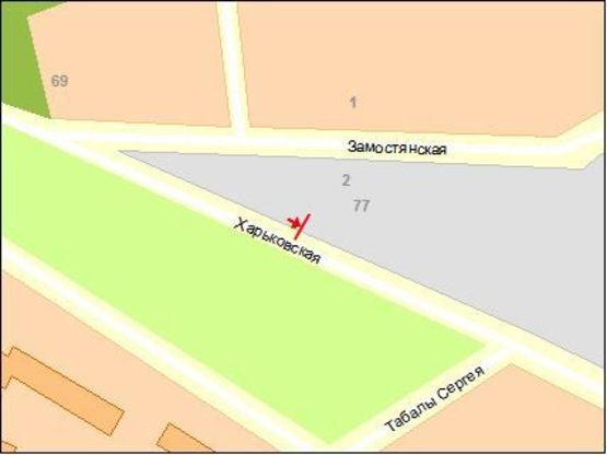 Схема рекламної площини за адресою ул. Харьковская