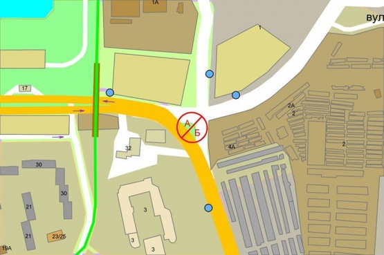 Схема рекламной плоскости по адресу Братиславская ул. / Ватутина проспект (по ходу с ул. Братиславская к Троещинскому рынку)