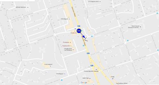 Схема рекламной плоскости по адресу просп. Мира х ул.Котляревского (сторона B) Схема рекламной плоскости по адресу просп. Мира х ул.Котляревского (сторона B)