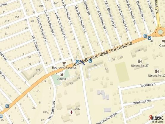 Схема рекламної площини за адресою Киндийское  (14 восточная Вьезд в Херсон)