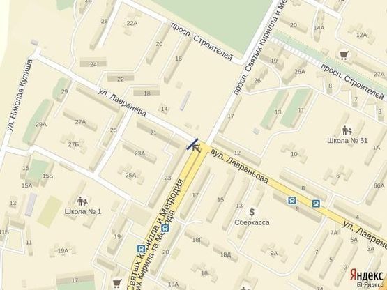 Схема рекламной плоскости по адресу Ул. Лавренева