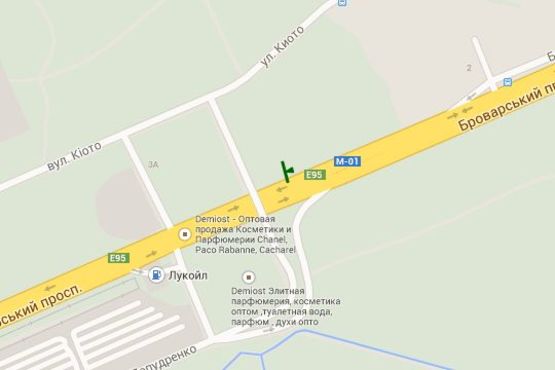 Схема рекламної площини за адресою Броварський просп., : виїзд на вул. Кіото (в напр. моста Метро) Схема рекламної площини за адресою Броварський просп., : виїзд на вул. Кіото (в напр. моста Метро)