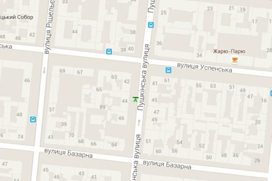 Схема рекламной плоскости по адресу Пушкінська вул., 44