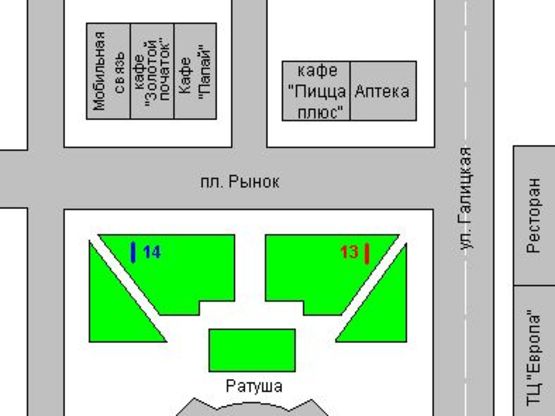 Схема рекламной плоскости по адресу Ринок пл., 6