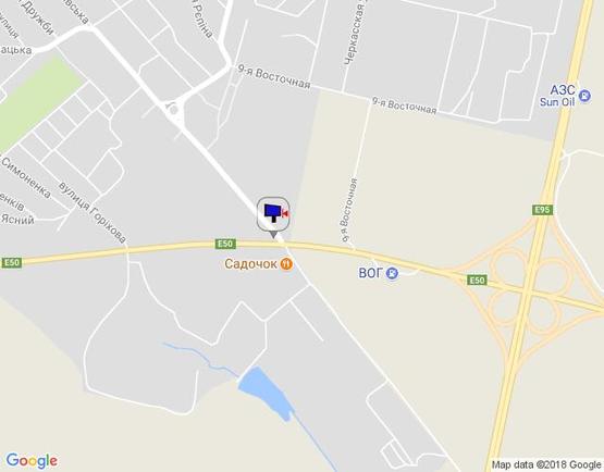 Схема рекламной плоскости по адресу трасса М-12 (Стрый-Тернополь-Винница-Кропивницький-Знамянка), поворот на (ул.Артема)  вул. Михайлівська,  направление на Винницу, сторона А нижній