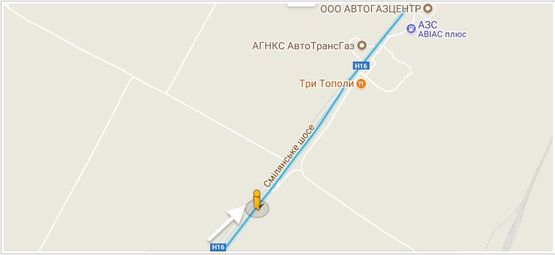 Схема рекламної площини за адресою ул.Смелянское шоссе вьезд в Черкассы с стороны Смела Схема рекламної площини за адресою ул.Смелянское шоссе вьезд в Черкассы с стороны Смела