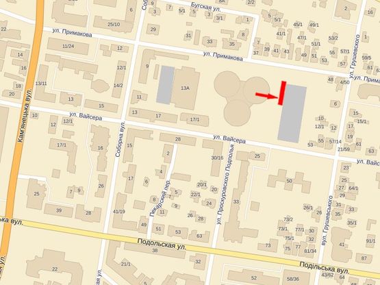 Схема рекламной плоскости по адресу Соборная ул., 11, возле продуктового рынка