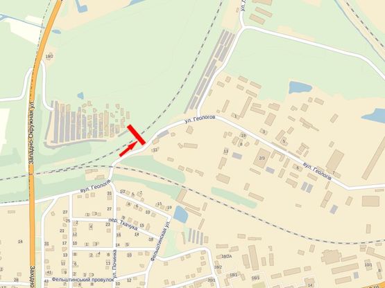 Схема рекламной плоскости по адресу Геологов ул., 2/1, возле оптовых вещевых рынков