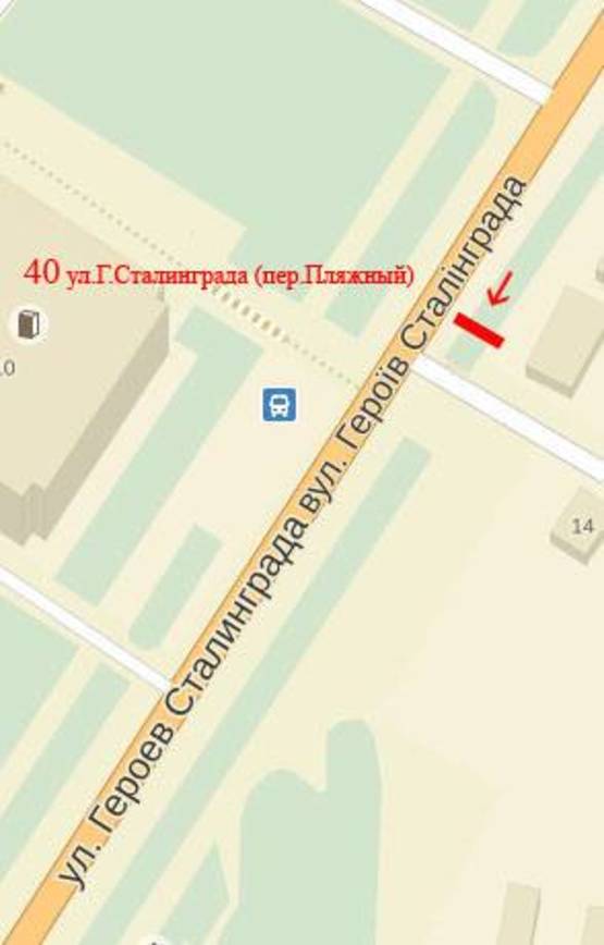 Схема рекламної площини за адресою ул.Г.Сталинграда (пер.Пляжный)