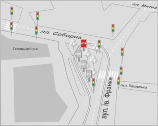 Схема рекламной плоскости по адресу Соборна пл.