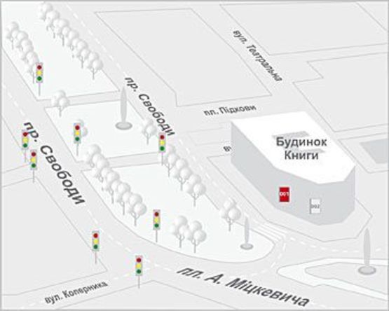 Схема рекламної площини за адресою Міцкевича пл., 8