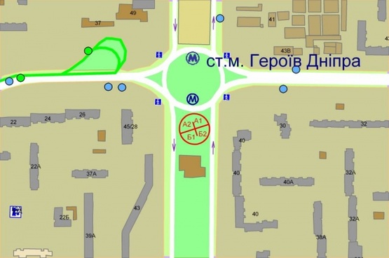 Схема рекламной плоскости по адресу Героев Днепра / Оболонский проспект Схема рекламной плоскости по адресу Героев Днепра / Оболонский проспект