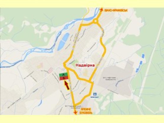 Схема рекламной плоскости по адресу вул.Соборна біля райавтодору верхній