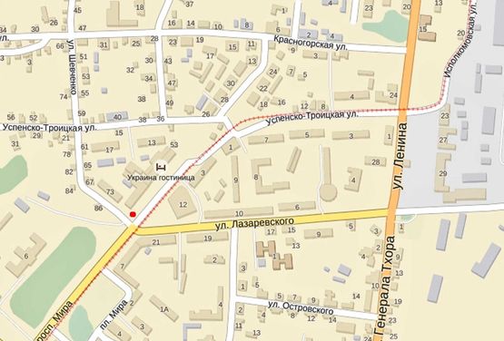 Схема рекламной плоскости по адресу пер. ул Шевченко- прос. Мира А