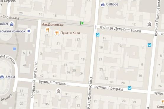 Схема рекламной плоскости по адресу Дерибасівска вул., 16/14 - Єкатеринінська вул. Схема рекламной плоскости по адресу Дерибасівска вул., 16/14 - Єкатеринінська вул.