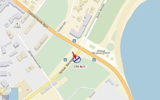 Схема рекламної площини за адресою бул.Вінтера - вул.Гребельна, ст.А (призматрон)