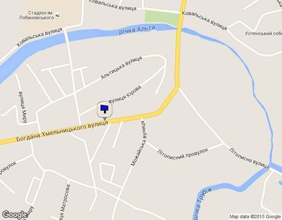 Схема рекламної площини за адресою вул. Богдана-Хмельницького (напротив магазина "Теремок")