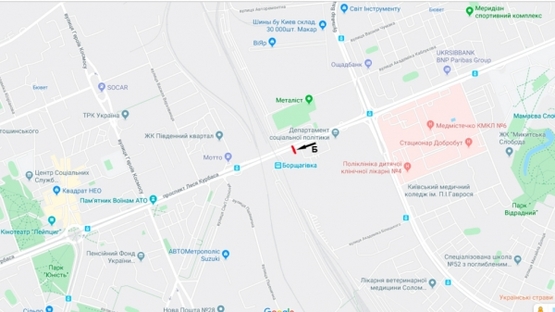 Схема рекламной плоскости по адресу просп. Комарова, 19, в напр. Окружной дороги (напротив ЖК "Сучасний Квартал") Схема рекламной плоскости по адресу просп. Комарова, 19, в напр. Окружной дороги (напротив ЖК "Сучасний Квартал")