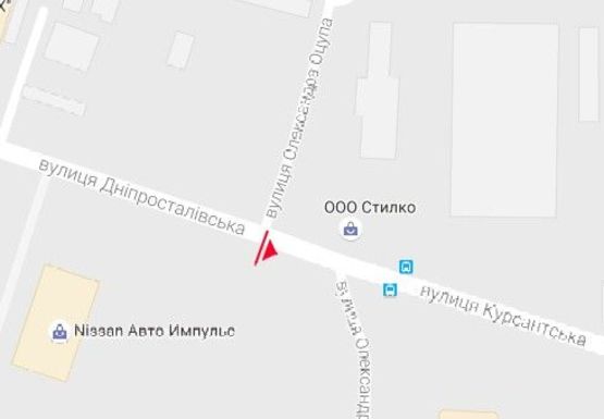 Схема рекламної площини за адресою Винокурова ул. - Крылова ул. - Авторынок