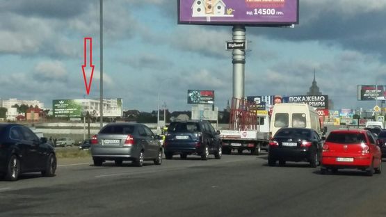 Схема рекламної площини за адресою Большая окружная  3х12 м,1100 м.от Жилянского моста