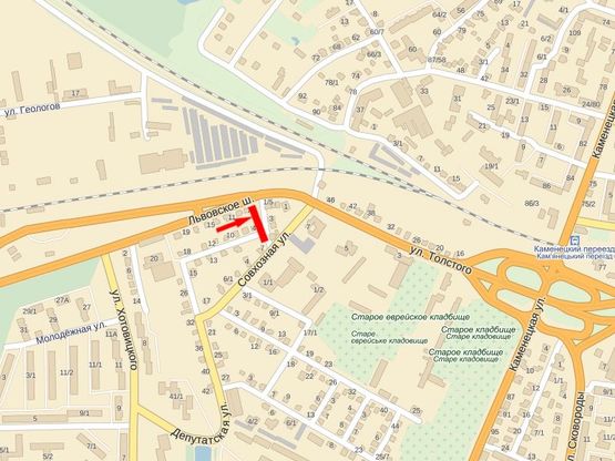 Схема рекламной плоскости по адресу Львовское шоссе ул., возле вещевого рынка