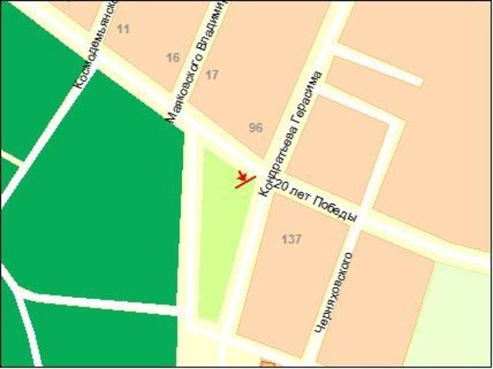 Схема рекламной плоскости по адресу ул.Кирова-ул.20-лет Победы