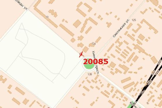 Схема рекламної площини за адресою 30-річчя Перемоги вул., 2 - Смілянська вул. Схема рекламної площини за адресою 30-річчя Перемоги вул., 2 - Смілянська вул.