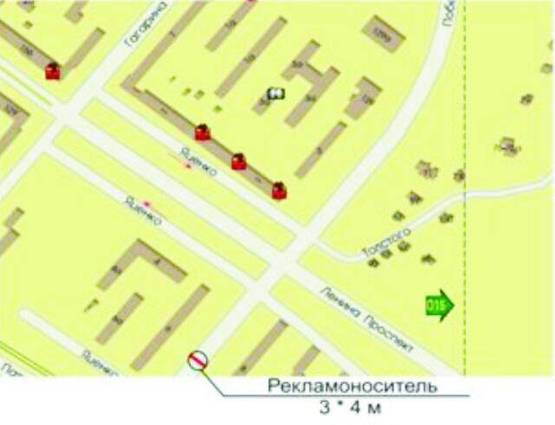 Схема рекламної площини за адресою ул. Победы (к 5-ой горбольнице) Схема рекламної площини за адресою ул. Победы (к 5-ой горбольнице)